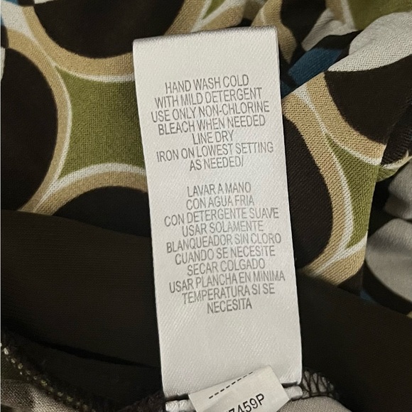 Studio I Brown and White Midi Dress with short Sleeves - Picture 7 of 7